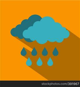 Cloud with rain icon. Flat illustration of cloud with rain vector icon for web. Cloud with rain icon, flat style