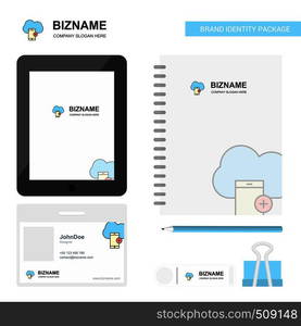 Cloud with smart phone Business Logo, Tab App, Diary PVC Employee Card and USB Brand Stationary Package Design Vector Template