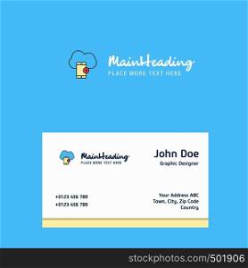Cloud with smart phone logo Design with business card template. Elegant corporate identity. - Vector