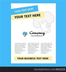 Cloud with smart phone Title Page Design for Company profile ,annual report, presentations, leaflet, Brochure Vector Background