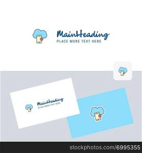 Cloud with smart phone vector logotype with business card template. Elegant corporate identity. - Vector