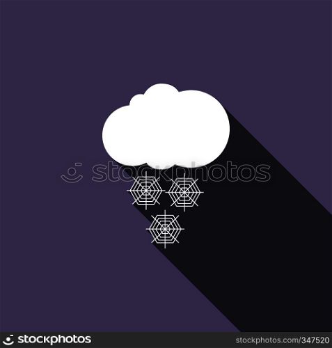 Cloud with snow icon in flat style with long shadow. Cloud with snow icon, flat style