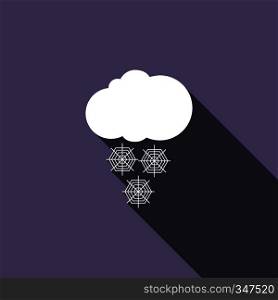 Cloud with snow icon in flat style with long shadow. Cloud with snow icon, flat style