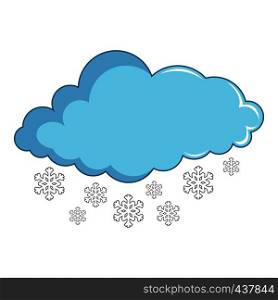 Cloud with snowflakes icon. Cartoon illustration of cloud with snowflakes vector icon for web. Cloud with snowflakes icon, cartoon style