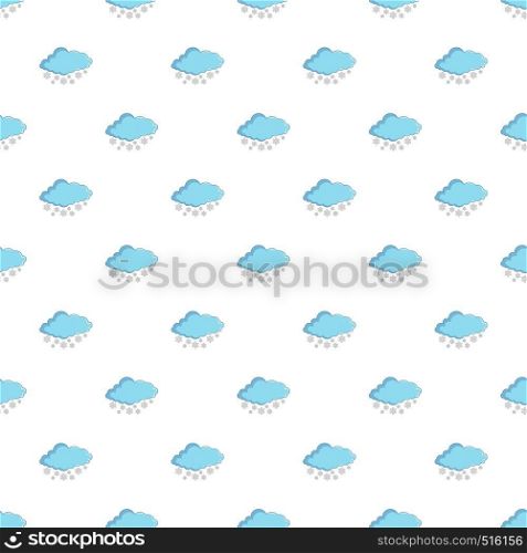 Cloud with snowflakes pattern seamless repeat in cartoon style vector illustration. Cloud with snowflakes pattern