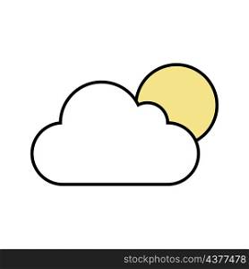 Cloud with sun icon. Simple design. Cartoon style. Weather forecast. App element. Vector illustration. Stock image. EPS 10.. Cloud with sun icon. Simple design. Cartoon style. Weather forecast. App element. Vector illustration. Stock image.
