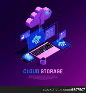Cloud Workspace Isometric Background