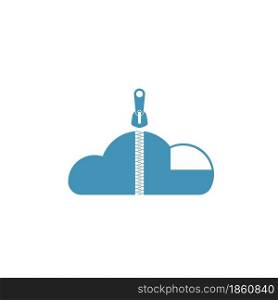 cloud zipper document app icon vector concept design web