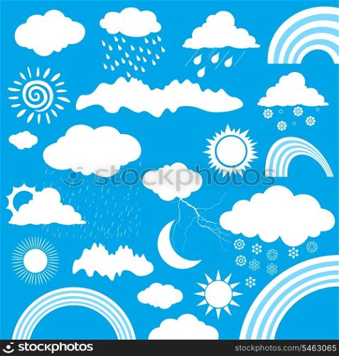 Cloud2. Collection on a theme of clouds and weather. A vector illustration