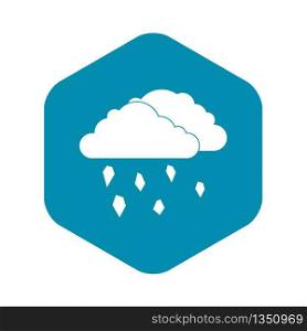Clouds and hail icon in simple style isolated on white background. Clouds and hail icon, simple style