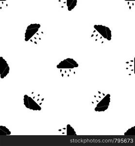 Clouds and hail pattern repeat seamless in black color for any design. Vector geometric illustration. Clouds and hail pattern seamless black