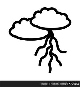 Clouds And Lightning Icon. Bold outline design with editable stroke width. Vector Illustration.