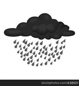 Clouds and rain icon in monochrome style isolated on white background vector illustration. Clouds and rain icon monochrome