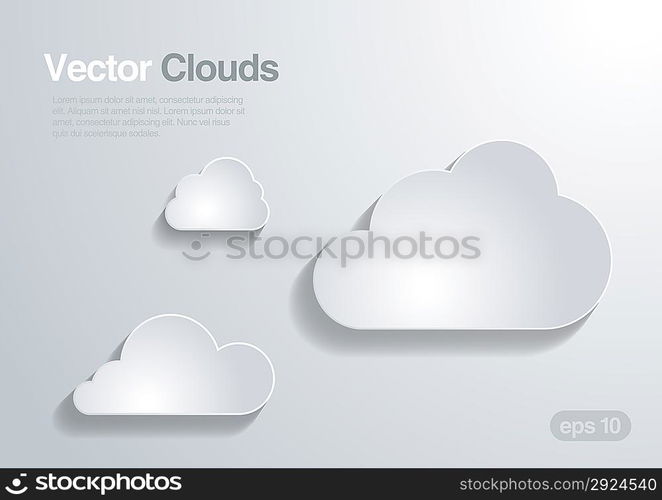 Clouds collection. Cloud computing concept. Vector.