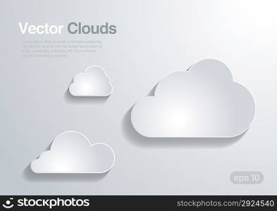 Clouds collection. Cloud computing concept. Vector.