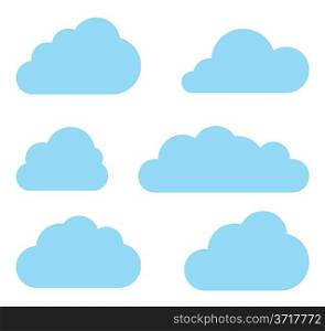 Clouds collection. Cloud shapes pack. Vector.