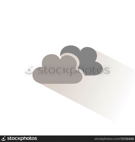 Clouds color icon with shadow. Flat vector illustration