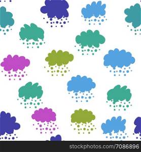 Clouds colorful seamless pattern. Rain backdrop. Weather background. Texture for wallpaper, background, scrapbook. Vector illustration. Clouds colorful seamless pattern. Rain backdrop. Weather background.
