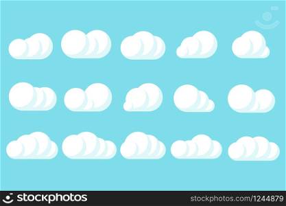 clouds creative set blue background isolated vector illustration