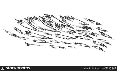 Clouds Cumulus Flying On Sky Monochrome Vector. Wispy Clouds Atmosphere Element Of Cloudy Day. Skyscape Engraving Concept Template Hand Drawn In Vintage Style Black And White Illustration. Clouds Cumulus Flying On Sky Monochrome Vector