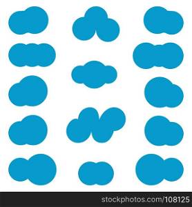 Clouds differeny shapes simple style Blue color