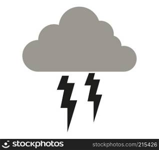 clouds icon with lightning