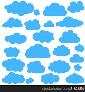 Clouds icons set. Nature icons. Vector illustration. Clouds icons set