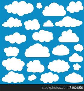 Clouds icons set. Nature icons. Vector illustration. Clouds icons set