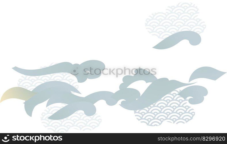 Clouds in asian style design background illustration. Clouds in asian style design background