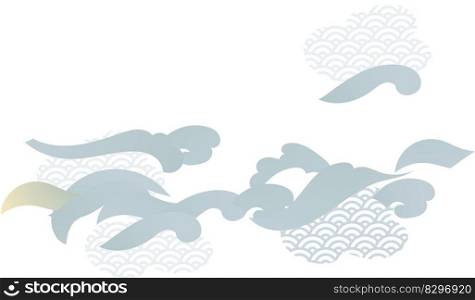 Clouds in asian style design background illustration. Clouds in asian style design background
