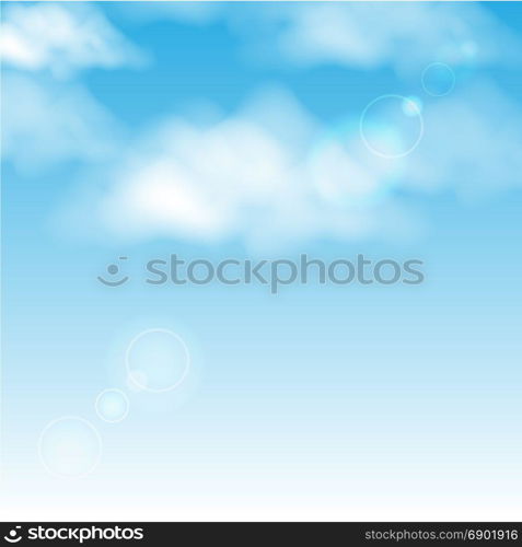 Clouds in the blue sky background. Vector illustration.