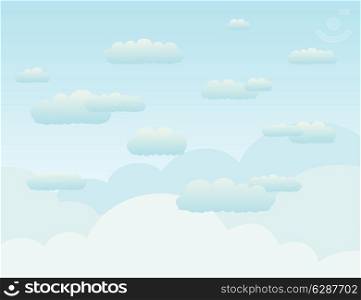 Clouds in the sky. A vector illustration