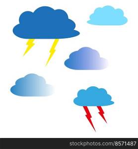 Clouds of lightning. Overcast sky, rainy day. Vector illustration. stock image. EPS 10.. Clouds of lightning. Overcast sky, rainy day. Vector illustration. stock image. 