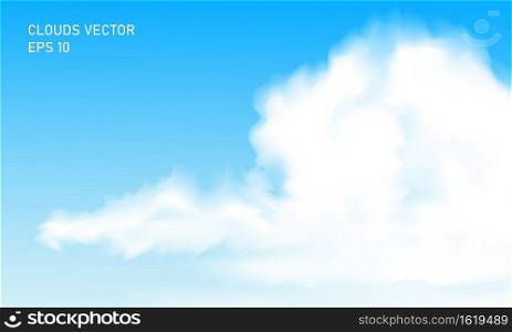 Clouds on blue sky background. vector illustration