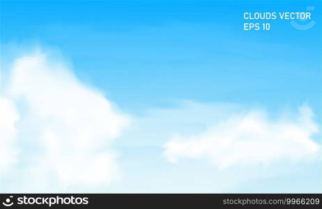 Clouds on blue sky background. vector illustration