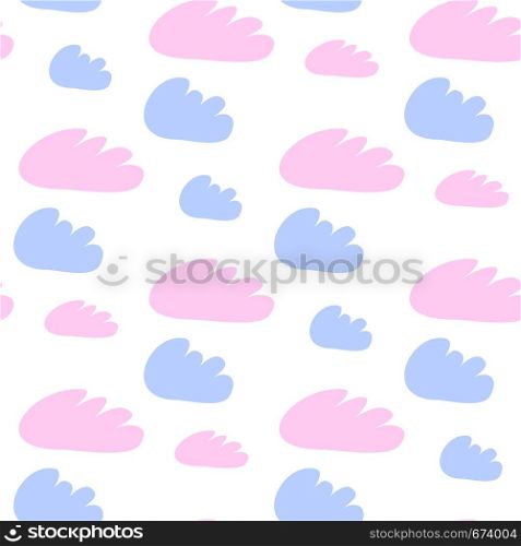 Clouds seamless pattern. Vector design baby illustration for fabric, wallpaper, for kids goods on a white background.. Clouds seamless pattern. Vector design baby illustration