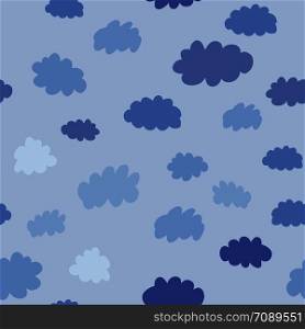 Clouds seamless pattern. Weather background design for fabric and decor. Texture for wallpaper, background, scrapbook. Vector illustration. Clouds seamless pattern. Weather background design illustration