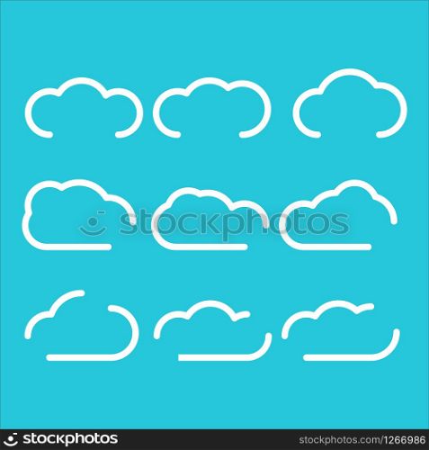 clouds set modern design creative outline vector illustration