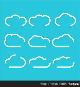 clouds set modern design creative outline vector illustration