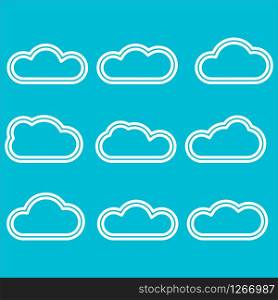 clouds set modern design creative outline vector illustration