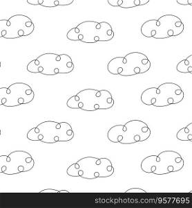 clouds sky fly line doodle pattern white coloring book. Vector illustration