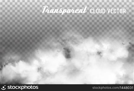 Clouds vector on transparent background.