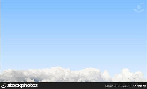 Cloudscape with blue sky vector background.