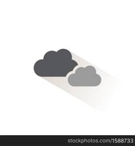 Cloudy day. Isolated color icon. Weather glyph vector illustration