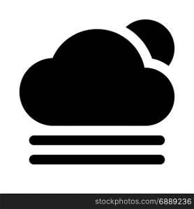 cloudy gusty day, icon on isolated background
