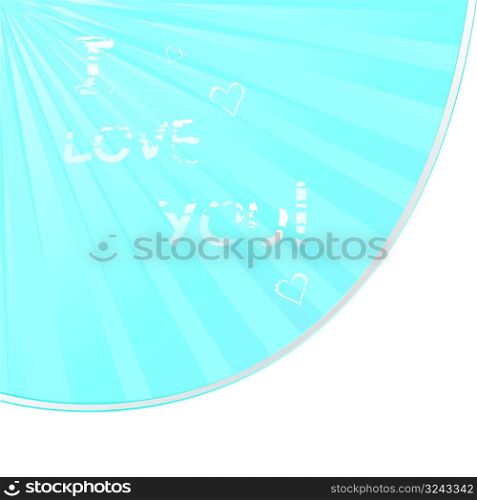 Cloudy I Love You with rays vector illustration
