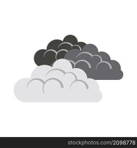 Cloudy Icon. Flat Color Design. Vector Illustration.
