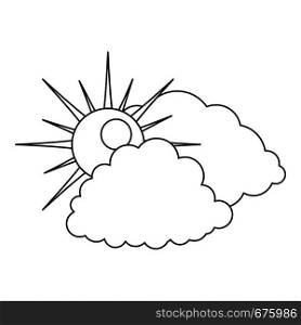 Cloudy icon. Outline illustration of cloudy vector icon for web. Cloudy icon, outline style.