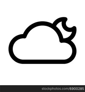 cloudy night, icon on isolated background