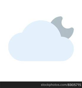 cloudy night, icon on isolated background